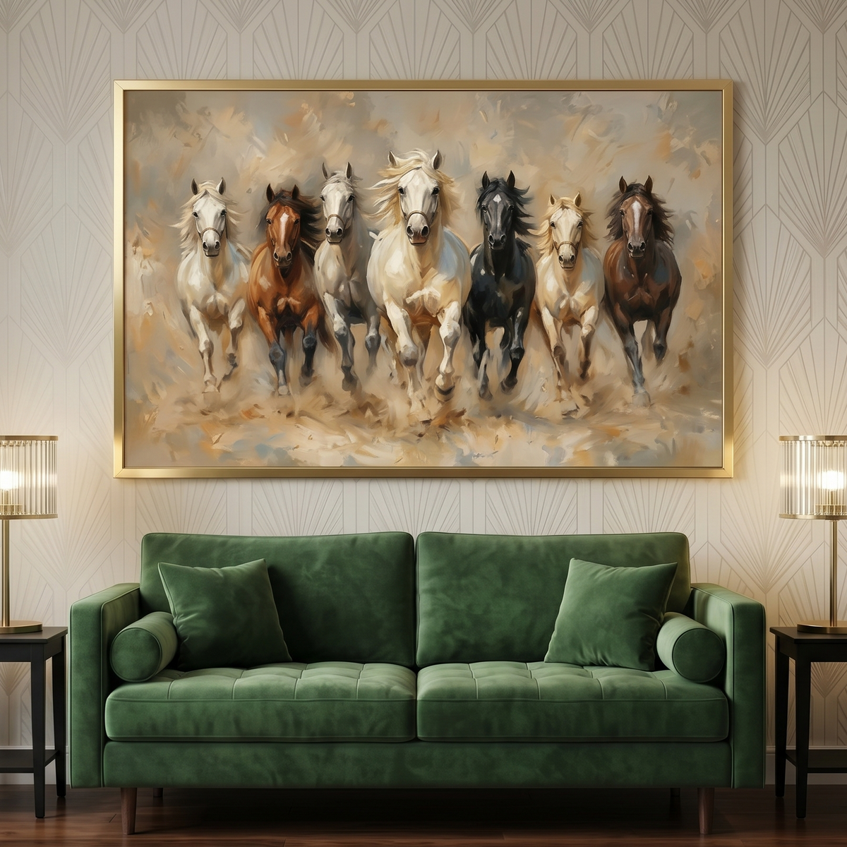 Majestic Running Horses Frame Wall Art