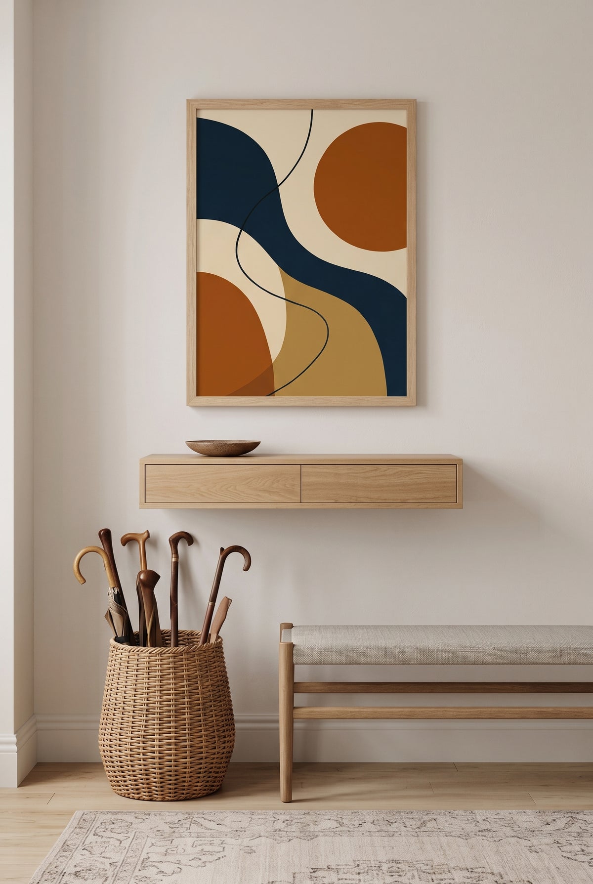 Sienna Wave Canvas Frame Art