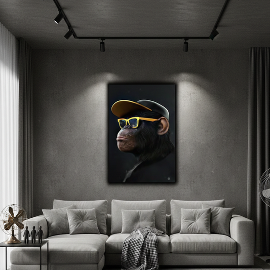 Earphone Monkey Chimpanzee | Wall Art
