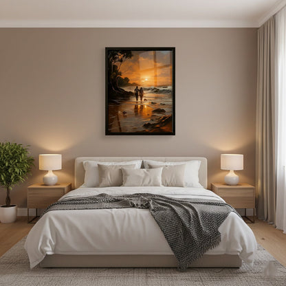 Romantic Couple Canvas Wall Art for Bedroom