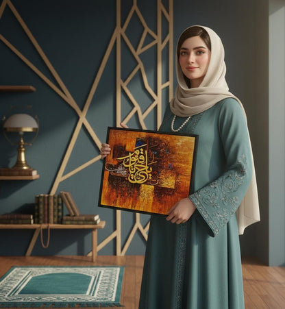 Ya Haiyo ya Qayum | Premium Brown Canvas | Wall Art