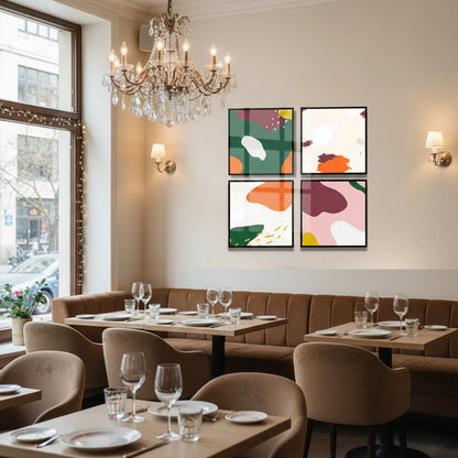 Abstract Colorful Memphis Design (4Panel) Wall Art