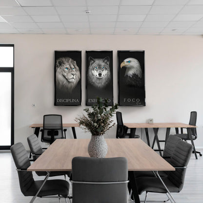 Discipline. Execution. Focus. – Motivational Animal Wall Art Set