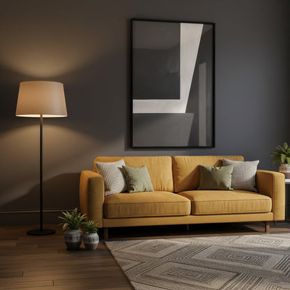 Sophisticated Abstract Black and White Canvas Wall Art