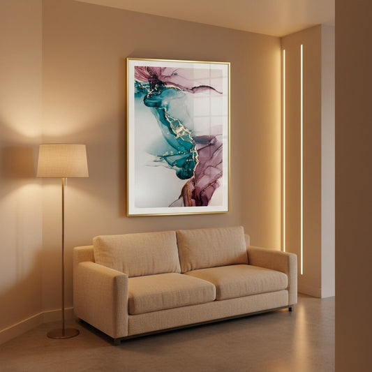 Premium Canvas | Pink blue abstract Art | Wall Art