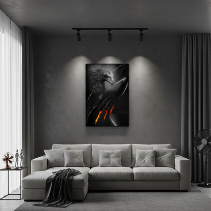 Eagle Portrait With Fire Wings | Wall Art