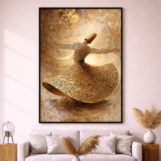 Golden dance of calligraphy art