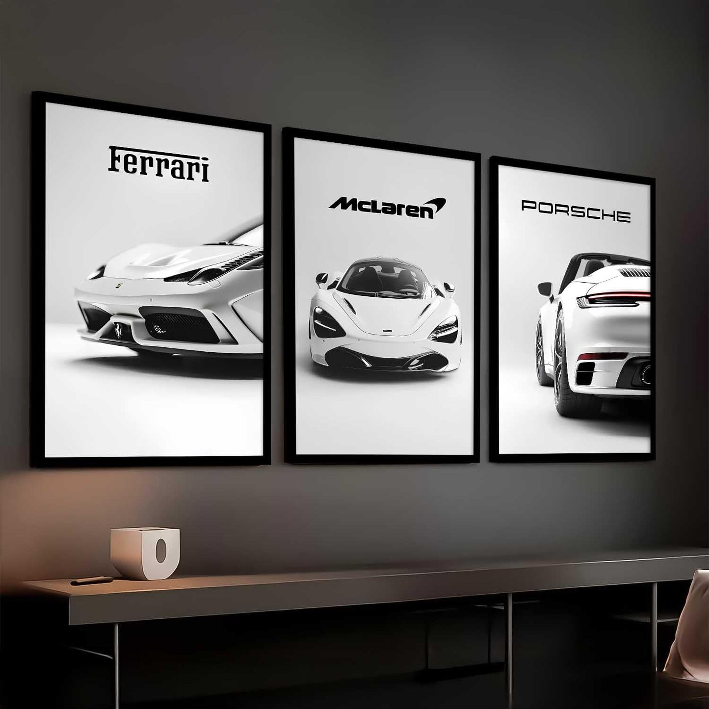 McLaren Ferrari Porsche Cars Framed