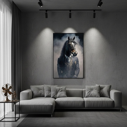 Black and White Horse In a Suit | Wall Art