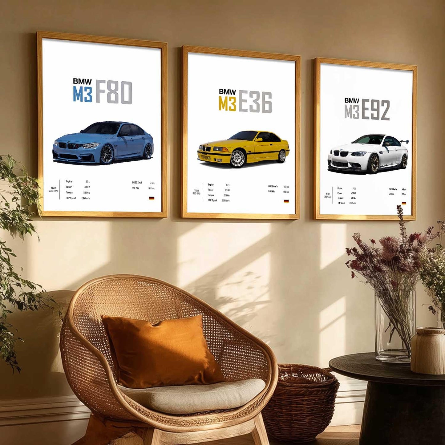 BMW M3 Cars Framed