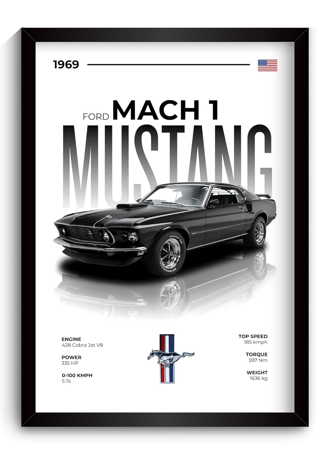 Framed 1969 Mustang