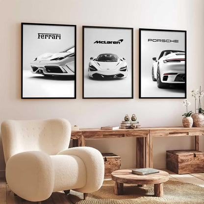 McLaren Ferrari Porsche Cars Framed