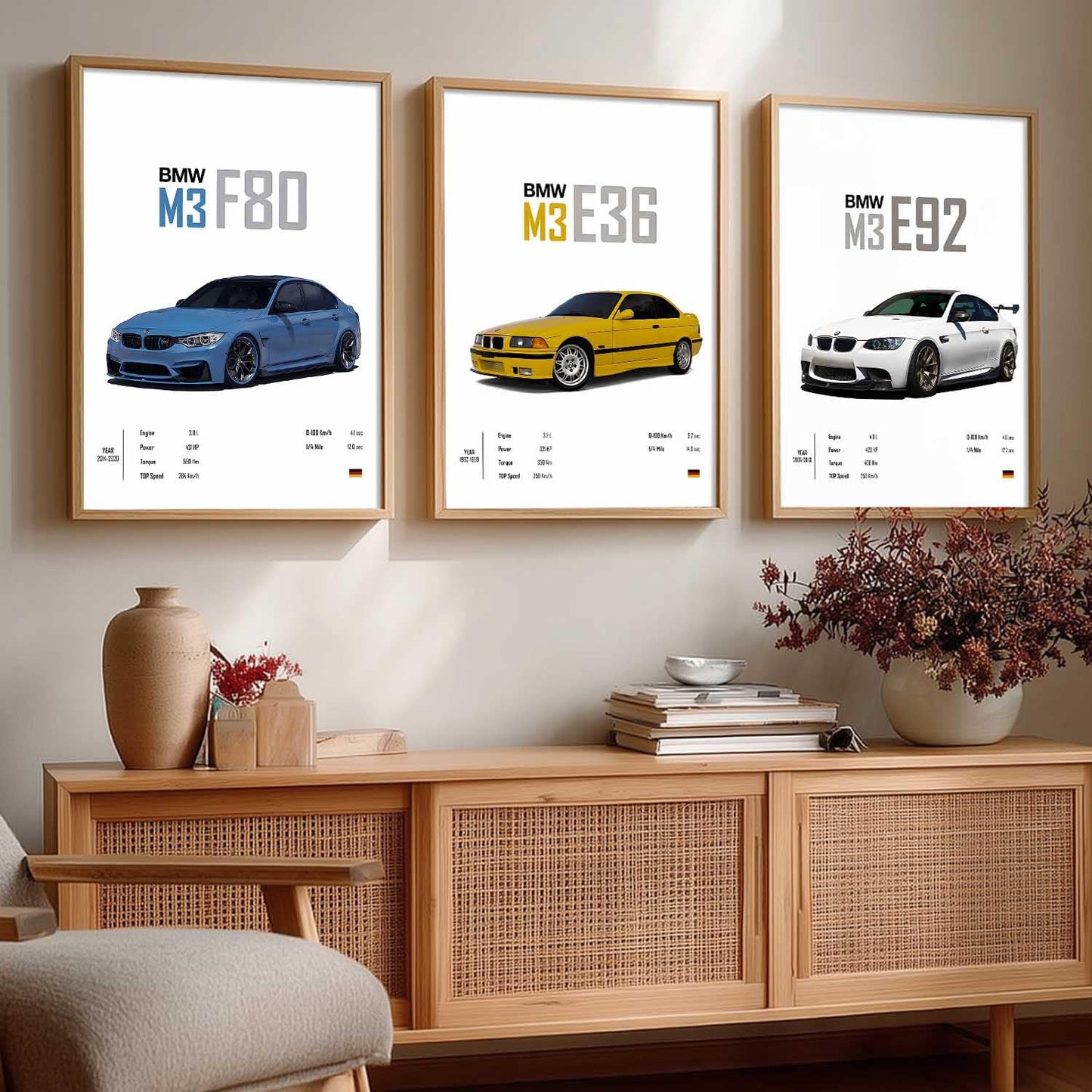 BMW M3 Cars Framed