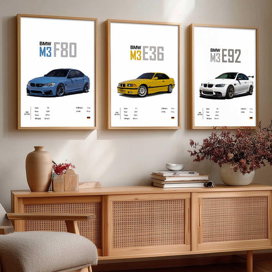 BMW M3 Cars Framed