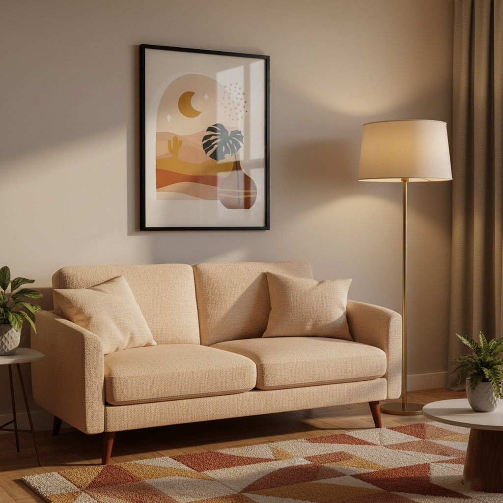 Cactus Desert Moon Abstract Canvas Frames | Wall Art