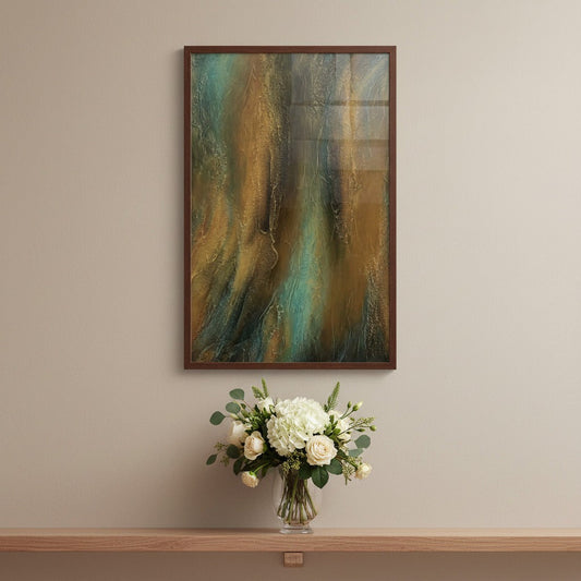 Elegant Abstract Brown Canvas Painting Wall Art