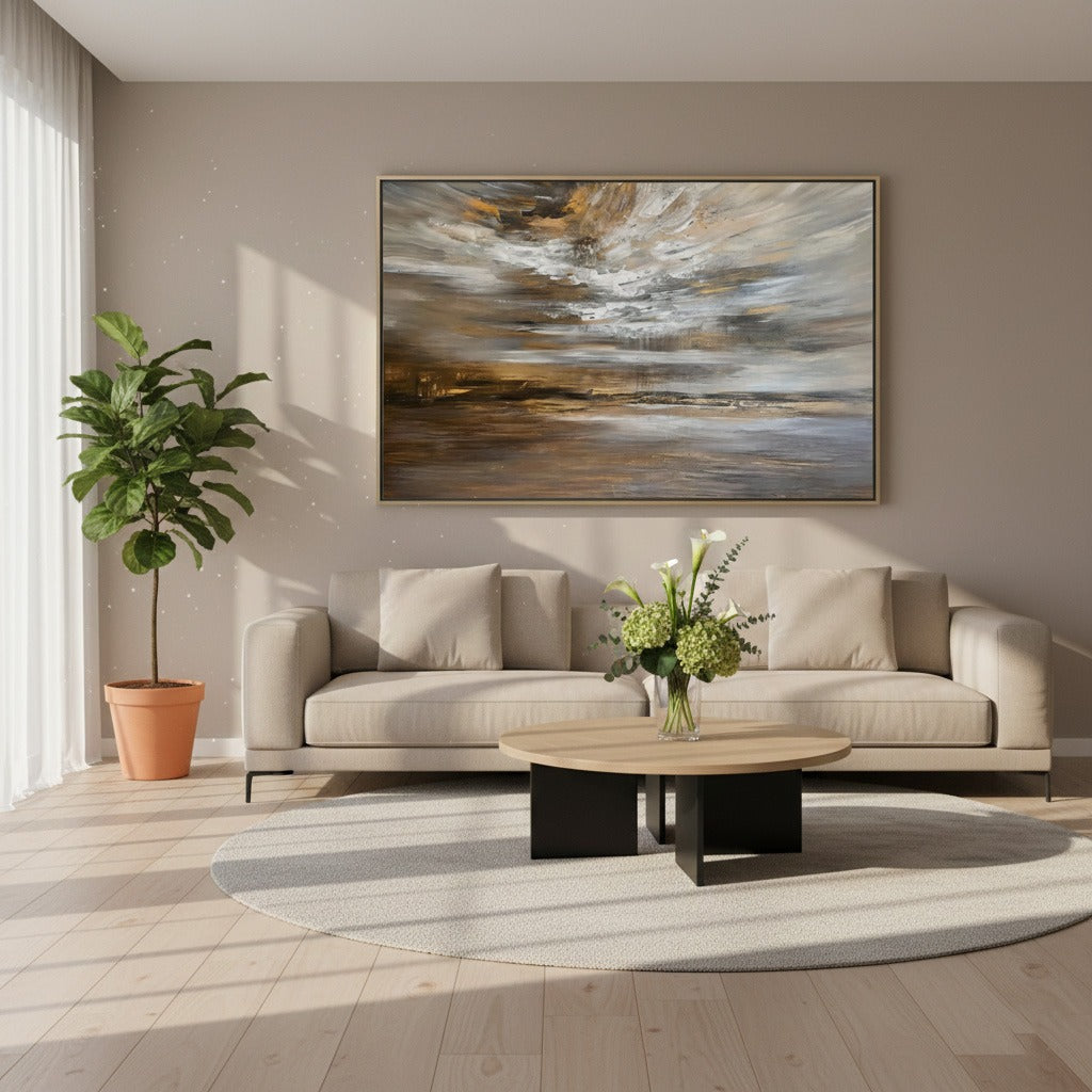 Stormy Sky over Abstract Canvas Frames Wall Art