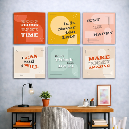 Office Inspirational Quotes (6 Panel) Wall Art
