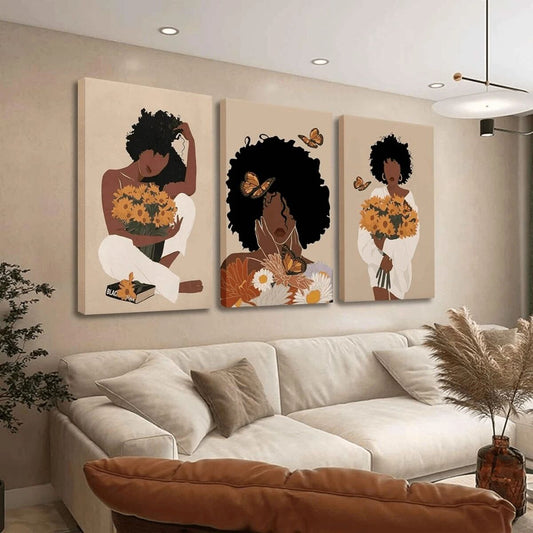 African American Canvas Prints Fashion Abstract Paintings