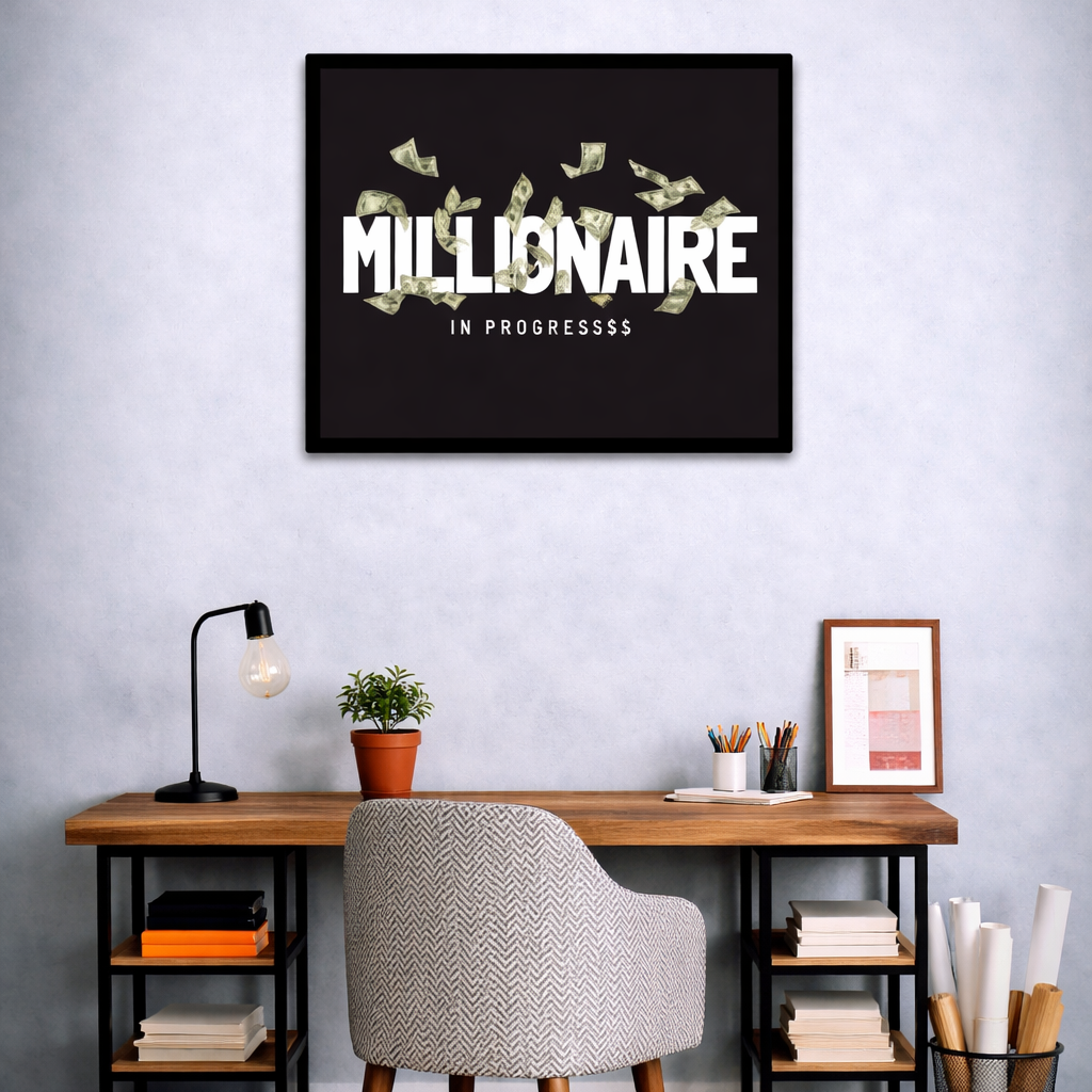 MILLIONAIRE Keys to Success Canvas Frames Wall Art