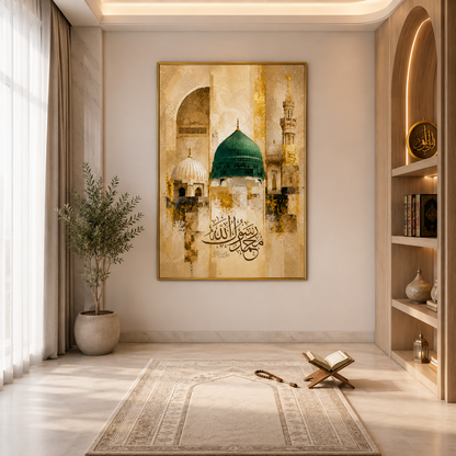 Green Dome Mosque Canvas Print