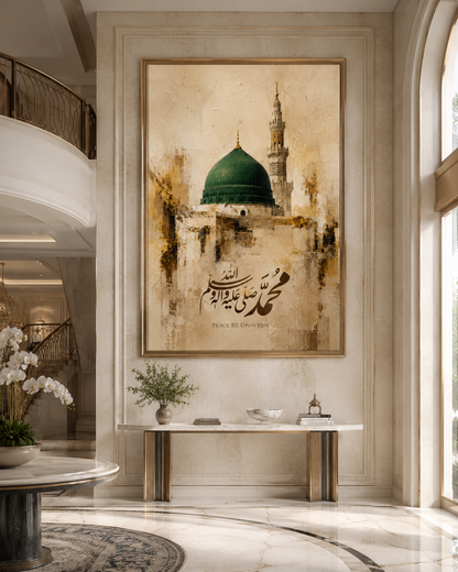 Masjid Al Nabawi Green Dome Wall Art