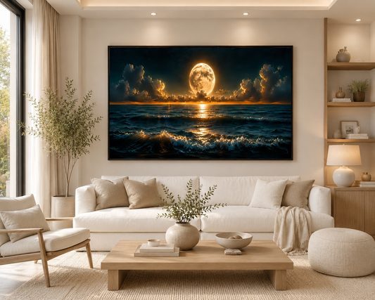 Golden Moonrise Wall Art