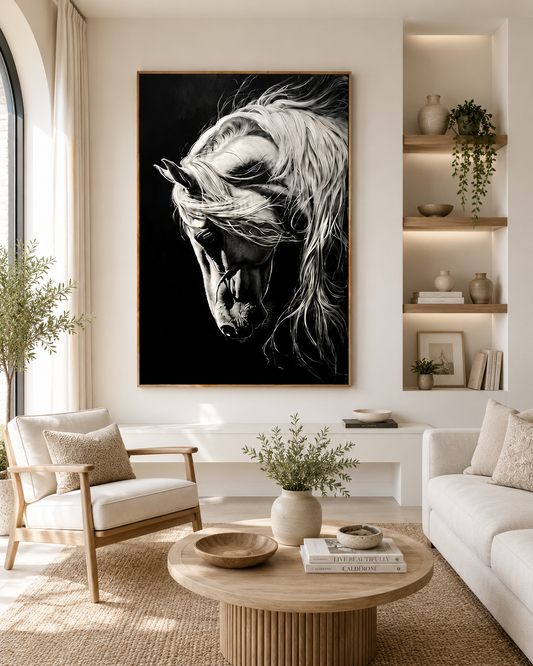 Horse Emerging From Shadow wall Art