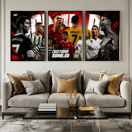 Cristiano Ronaldo 3 panel set | wall art