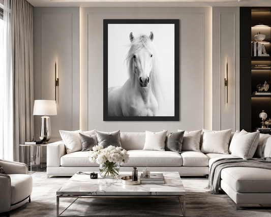 White Horse Portrait Single Wall art