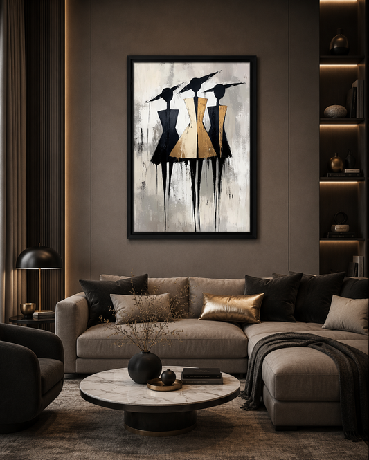 Trilogy of Elegance Abstract  | Wall Art
