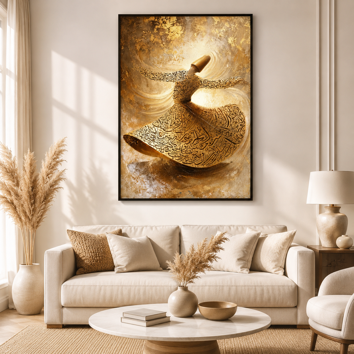 Golden dance of calligraphy art