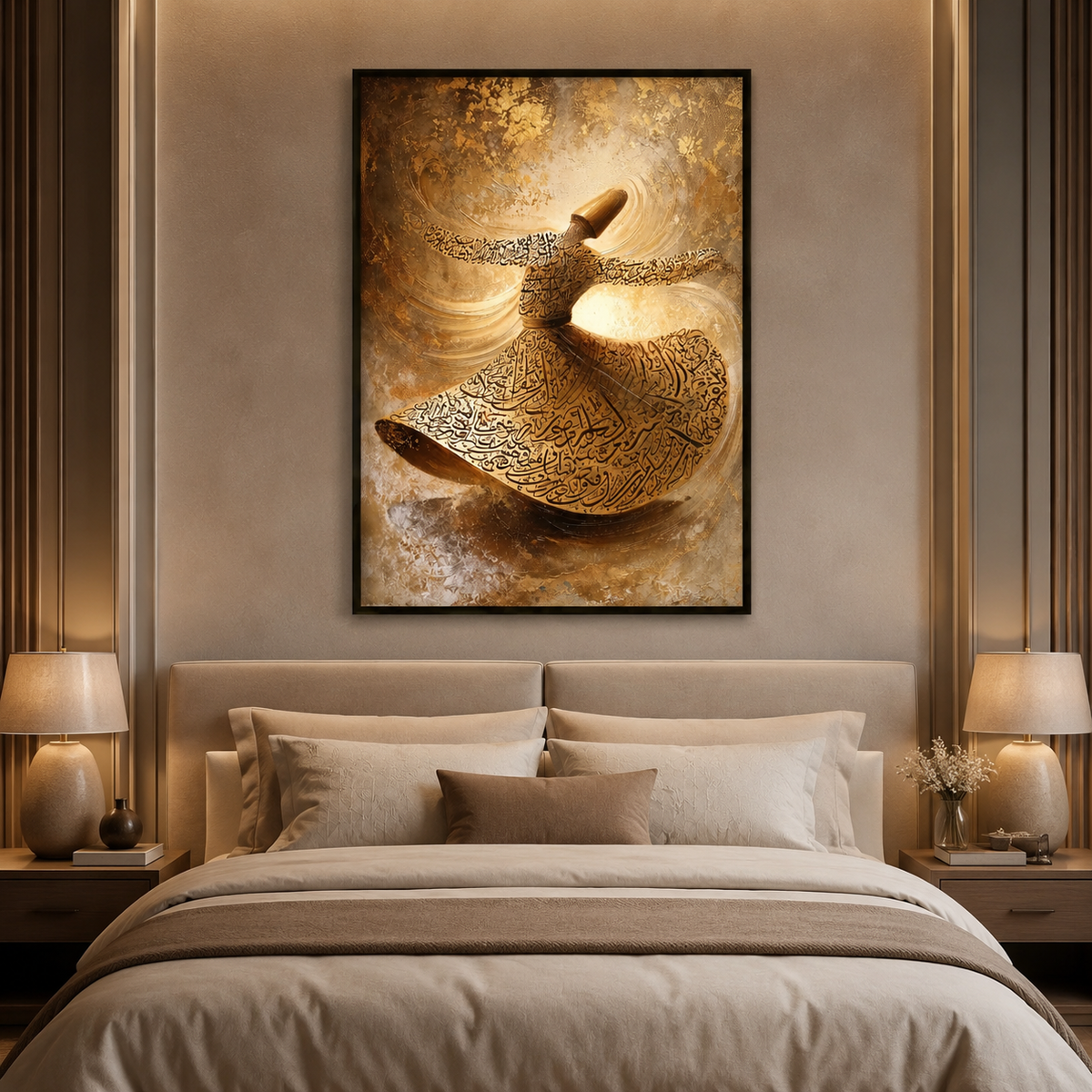 Golden dance of calligraphy art