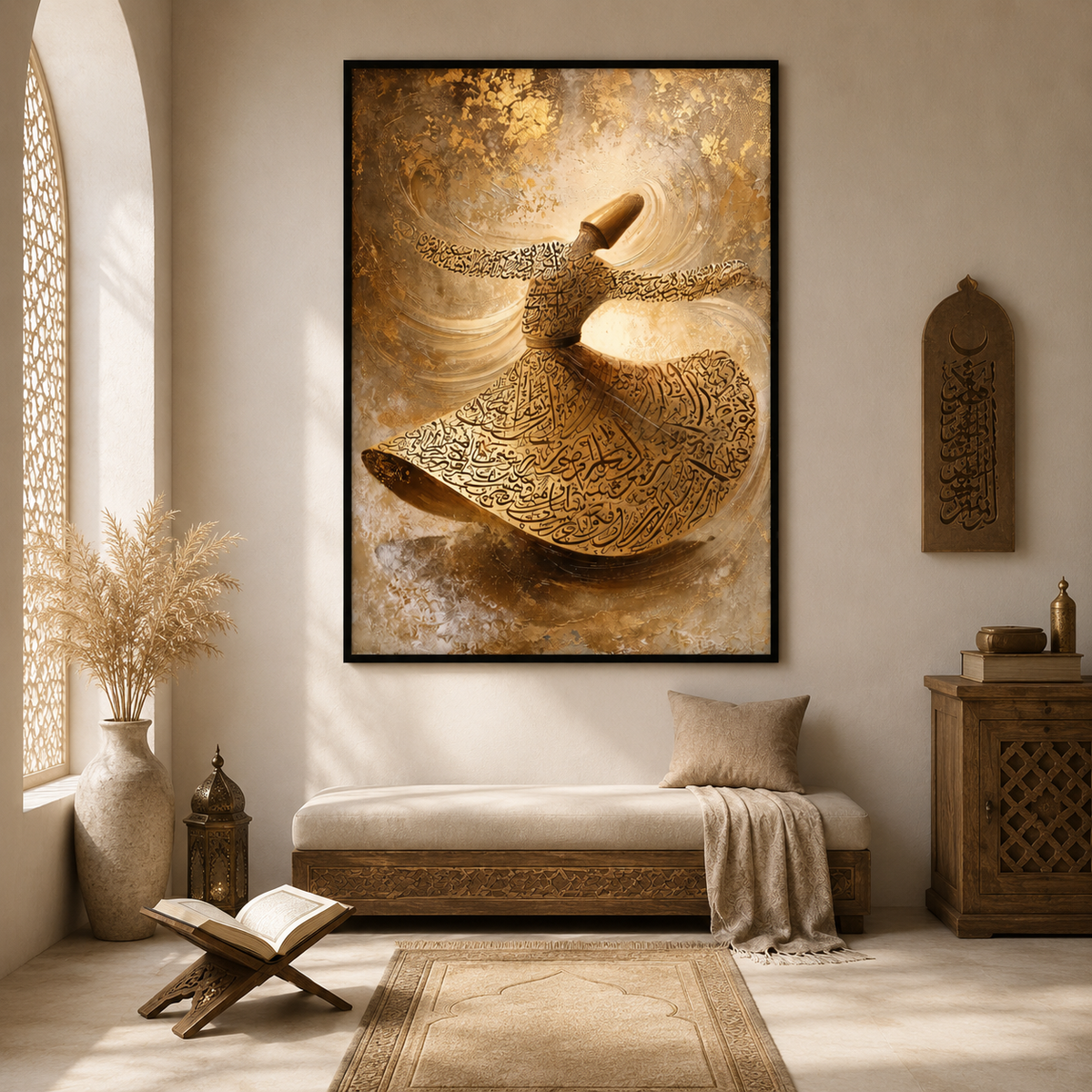 Golden dance of calligraphy art