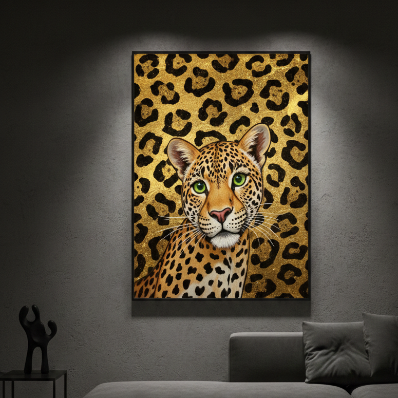 Golden Leapord Single Wall art