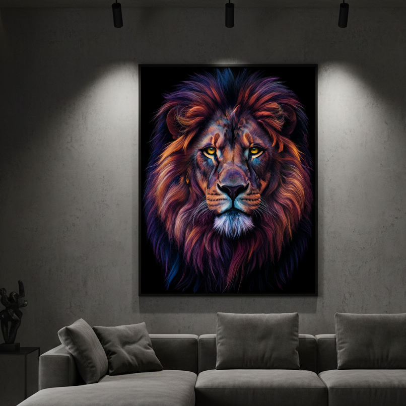 A Vibrant Lion Canvas Frames | Wall Art
