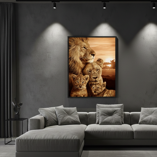 Peaceful Lion Family Art