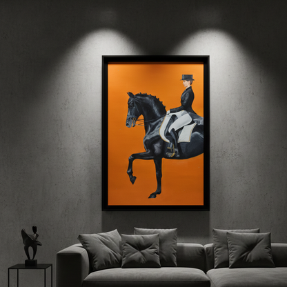 Orange Horse Running Wall Art l Wall Art