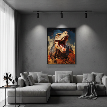 A Fierce Dinosaur roars Canvas Frames Wall Art