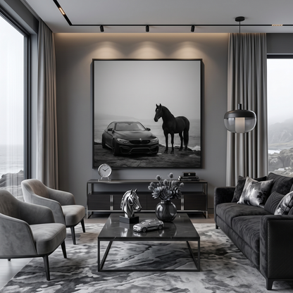 Dual Force In Monochrome Single Wall art