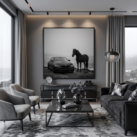 Dual Force In Monochrome Single Wall art