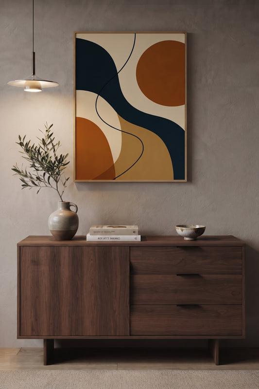 Sienna Wave Canvas Frame Art