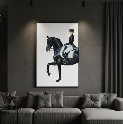 Equestrian Wall Art Luxurious Dressage Paintings Horse And Rider Figure Art Fine Art  l Wall Art