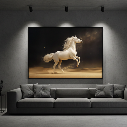 Desert Majesty – White Stallion| Wall Art
