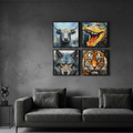 Jungle Safari Animals (4Panel) Wall Art