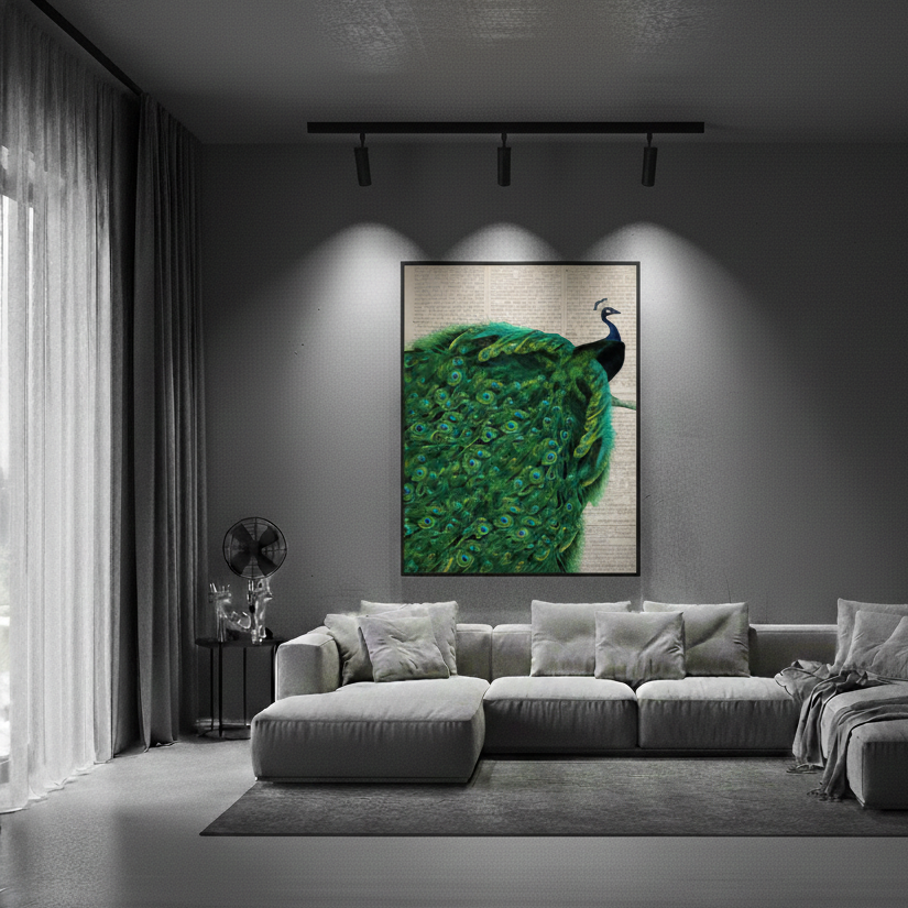 Beautiful Peacock With Endless Tail Wall Art