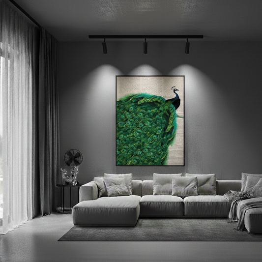 Beautiful Peacock With Endless Tail Wall Art