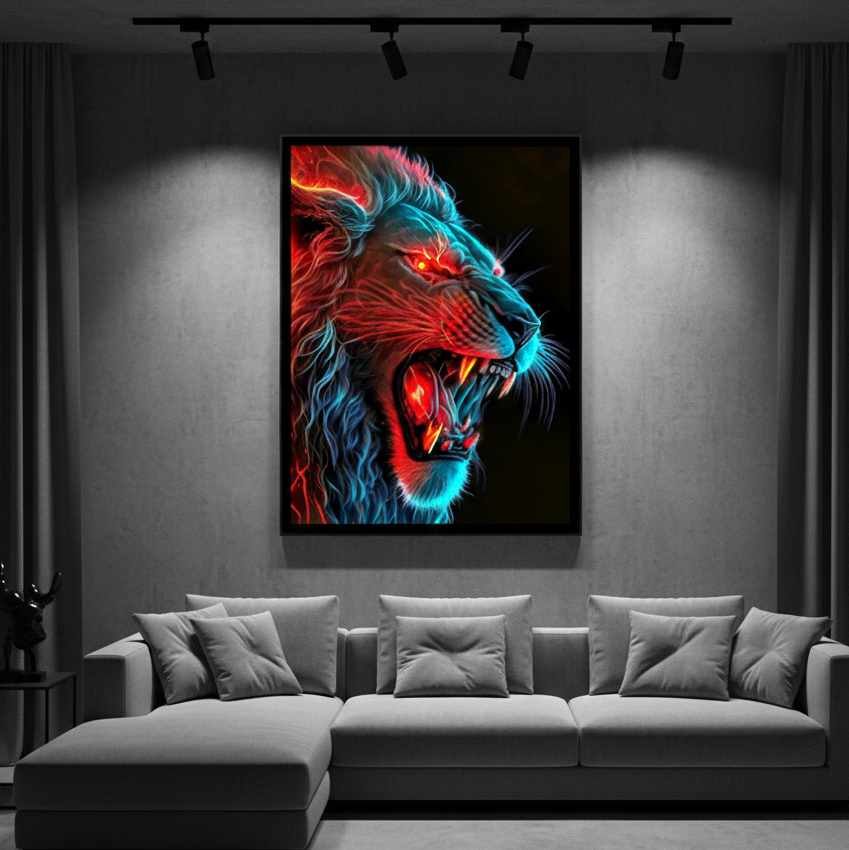 Majestic Red Eye Lion | Wall Art