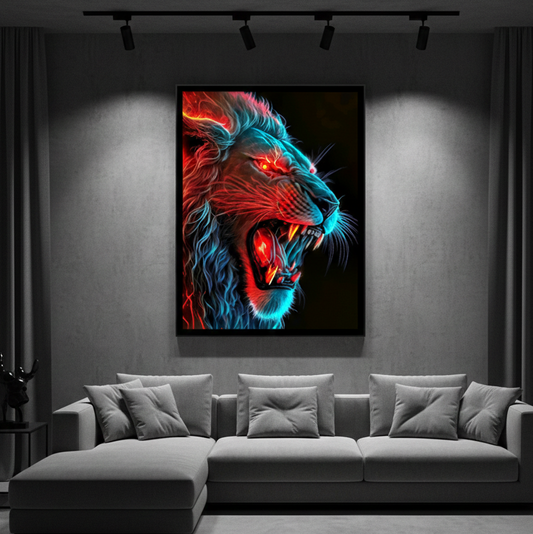 Majestic Red Eye Lion | Wall Art
