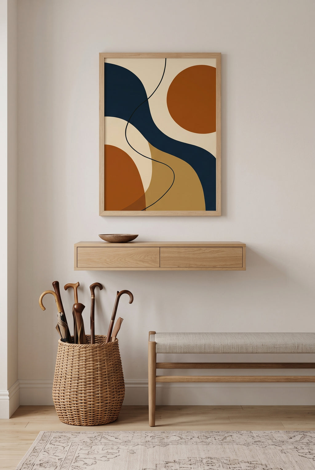 Sienna Wave Canvas Frame Art